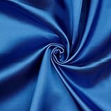 Hans-Textil-Shop Stoff Meterware Uni Glanz Satin - 1 Meter, Deko, Bekleidung, Vorhänge, Karneval, Fasching (Kobalt)