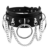 Mskmnkot 1pc Vintage Punk PU Lederkragen Halskette Punk Goth Gothed Niet Lederkragen Halshalsheilbar für jeden besonderen Anlass (schwarz)