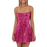 Glitzer Kleid Damen Paillettenkleid 𝗧𝗮𝘆𝗹𝗼 Konzert Outfit Sequin Dress Fringe Pailletten Kleid Sexy Gold Glitzerkleid Fransenkleid Pailettenkleid Lila Pink Minikleid Rückenfreies Partykleid