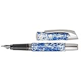 ONLINE 61423/3D Schönschreibfüller Campus Look Splash Blue I Haptisches Design I edle Kalligrafie-Feder 1,8 mm I GRATIS: Kombipatrone blau