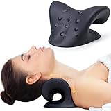 Cozyhealth Nacken- und Schultermassagegerät, Nackendehner zur Linderung von Nackenschmerzen, Nackenstrecker Chiropraktikkissen zur Kissen für die Halswirbelsäule Entspannungskissen Nacken (Schwarz)
