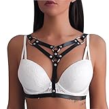 BDSMJOY Sm Geschirr Damen sexy Brust Fesselgurt Harness Erotik Gothic Punk Dessous Accessories verstellbar Gürte Fetisch Leder Strappy Clubwear