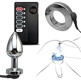 BDSM Analplug mit Hodenstrecker CBT Testikel Bondage Set 2in1 Buttplug Metall Gewichtsring Ball Puller Keuschheitsgerät Sexspielzeug für Männer Paare Alternative