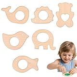 Schnullerkette Selber Machen Set,BeißRing Baby,Schnullerkette Holz,Holzspielzeug,Mobile Selber Basteln Kit For Diy Schmuck Jewellery, Crafts (Natural Wood)