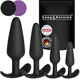 Long.Session® Analplug Set DAS ORIGINAL aus hautfreundlichem Silikon, Butt Plug für Frauen und Männer, Anal Plug für Anfänger und Fortgeschrittene