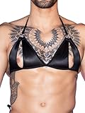 Freebily Herren BH Sissy Bra Nippelfrei Neckholder Transparent Sissy Dessous Crossdresser Lingerie Erotische Unterwäsche Oberteile Schwarz Einheitsgröße