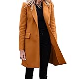 L9WEI Lang Blazer Damen Elegant Offener Anzugjacke Mode Cardigan Oversize Blazer Frauen Winter Temperament Mode Strickjacke Stretch Basic Knöpfen Blazer ÜBergangsjacke