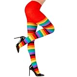 W WIDMANN MILANO Party Fashion - Strumpfhose, Regenbogen, 75 DEN, Accessoire für Faschingskostüme