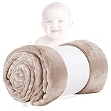 HUIEYE Kuscheldecke Flauschig,Babydecke, Flanell Kleinkind Warme PlüSch Super Weich Und Bequeme Kinderwagen Decke Flanelldecke Als Sofadecke Wohndecke BüRodecke Oder Tagesdecke 70 * 100cm(Hellbraun)