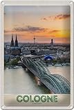 FEMER Blechschild Reise 20x30cm Köln Deutschland Stadttrip Dom Brücke