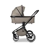 MOON RESEA+ mud, Black, Kombi-Kinderwagen Edition+, mit Wanne und Sportwagen Sitz, bis 22kg, Kollektion 2025