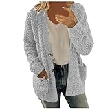 SKTIISN Oversize Pullover Damen Strickjacke mit Reissverschluss Damen gestreifter Steppweste Damen kurz übergangsjacke Damen Dicker regencape wollmantel Sweatshirt Damen