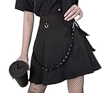 DINGJIUYAN Gothic Y2k Uniform Goth Gürtel Steampunk Cosplay Grunge Rock Kurz Skater Rock Femboy, Z-schwarz, S