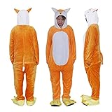 Mcdslrgo UNISEX ADULT Fox Onesie Pyjama Kostüm Erwachsene Tier Halloween Weihnachten Karneval Cosplay One Piece (XL, Fox)