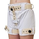 KlinikBondage BDSM Abschließbare Hose ABDL - Fetisch Kink Erotik Fesselset Keuschheit I sehr stabil - handgefertigt aus Baumwolle (Weiß, L-XXL)