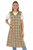 Kittel mit Reißverschluss kariert RV Hauskleid Baumwolle Schürze, Größe:54, Design:Design 2