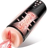 Elektrischer Masturbator Cup 10 Vibration mit 10 Saugmodi,Sex Spielzeug für die Männer solo Sex Toys Masturbieren für Männer Taschenmuschi Penis Masturbatoren mit 3D Vagina Realistischer Pussy