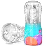 Masturbieren für Männer Sex Spielzeug für die Männer - Transparent Masturbator Cup Sex Spielzeug für Paare Masturbatoren Taschenmuschi, 3D Realistisch Pocket Pussy Blowjob Penis Sex Toys