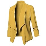 Kurze Damen Blazer Sportlich Elegant Business Blazer Slim Fit Revers Outfit Leicht Geschäft Büro Short Bolero Jacke Outwear Festlich Modern Freizeit Oberteil Sakko