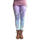 cosey - Bedruckte Bunte Leggins (Einheitsgröße) Verschiedene Leggings Designs, Einhörner und Süßigkeiten, Einheitsgröße