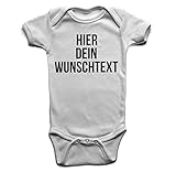 Baby Body mit Wunschtext - Selber gestalten mit dem Amazon Designertool - Tshirt Druck - Shirt Designer Babybody Strampler white 0-3 Monate