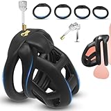 BDSMYOU 7.0 Cobra Peniskäfig Chastity Cage,3D Harz Keuschheitskäfig Herren,mit Super-Unsichtbar Schloss & 4 Hodenringe,Keuschheitsgürtel für Herren,BDSMs Spielzeug Hart,Penis Käfig Cock Cage (7.0, S)