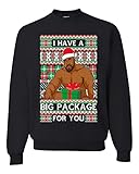 Wild Bobby I have a Big package Meme Barry Wood Ugly Christmas Sweater Unisex Crewneck Sweatshirt, Schwarz, X-Large