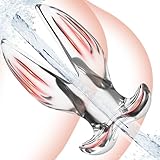 BDSMJOY V-Port Hohl Buttplug Analdehner,Analplug für Frauen Männer,Anal Tunnel Plug Anal Spekulum Butt Plug für Analdusche Einlauf zur Darmreinigung,Klistier Anal Dildo Anal Plug (Transparent, M)