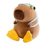 Opvonxeh Capybara Gefülltes Tier, weiches Plüschtier, 9,84 Zoll, tragbar, niedliche Figur mit Swimwear, Outfit für Babys, Kinder, Erwachsene, Zuhause, Auto, Abschluss, Feier und Spielzeit