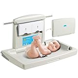 VEVOR Wickelkombi Wandmontierte Wickelkommode, Abnehmbarer Wickeltisch Wickelwagen, Grau Wickeltisch mit Wickelauflage, Sicherheitsgurt, Platzsparend & Stabil, Wickelregal 20 kg Tragfähigkeit Baby