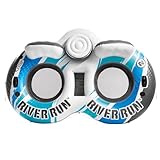 Intex 56827EU - Aufblasbarer Schwimmring River Run Doppel, 2 Sitze, mit Mini-Kühler, PVC, Blau, 243x157 cm