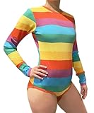 Littletude ABDL Onesie Bunte Streifen Langarm, Gestreift, X-Large