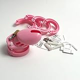 Belüftung Peniskäfig Keuschheitsgürtel Set Peniskäfig Silikon Herren Keuschheit Keuschheitskäfig Mann Bondage Extrem für Männer Cock Cage Sex Spielzeug Chastity Cage Sklaven (Pulver, kurz)