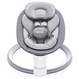 HARPPA Babywippe, Babyschaukel für Kinder bis 9 kg, Elektrische Babywippe mit Fernbedienung & Bluetooth, 3 Timer-Modi, 5-Punkt-Sicherheitsgurt, mit 10 voreingestellte Melodien