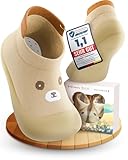 Kleinbär® Krabbelschuhe Kinder [Zehen und Fersenschutz] - Lauflernschuhe 6-18 Monate für maximale Sicherheit - Hausschuhe Kinder Turnschläppchen Jungen & Mädchen - Kinderhausschuhe Sockenschuhe