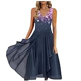 LSAltd Damen Knielang Kleider Coktelkleider Damen Kleid Elegant Karneval Damen Tunika Kleid Damen Große Größen Kleider Sommer Damen Hochzeit Wickelkleid Damen Cheongsam, 3XL