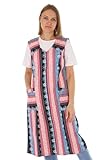 Reißverschluss Kittel RV Hauskleid Baumwolle Schürze Kochschürze, Farbe:lila, Größe:46