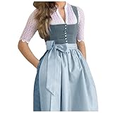Vhersily Dirndl Kleid Damen, Oktoberfest Kleid Damen, Oktoberfest Kostüm, Oktoberfest Damen, Dirndlkleid klassisch und elegant Damen, grau, M