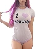 Littleforbig Baumwoll-Strampler, Einteiler, Pyjama, Body – 'I Love Daddy' Muster, Violett, 3XL