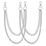 DmDoyy 2 Stück Punk Hose kette, 69cm Dual Layer Hip Hop Jeans Kette, Gothic Geldbörsenkett, Dekorative Kette Für Männer Frauen