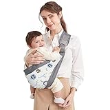 Tragetuch Baby, Mumgaroo Babytrage Neugeborene ab Geburt, On the Go Multifunktionale, für Babys von 0 bis 36 Monaten, Kleinkinder bis 15kg（Grau und Weiß）