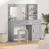 Tidyard Schminktisch 2 pcs Grau 78,5 x 41 x 135 cm Holzwerkstoff, Frisiertisch Schminktisch für Hairstyling Tools Kosmetik & Accessoires3334268