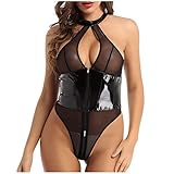 Latex Unterwäsche Frau Lack Und Leder Lederkleid Bdsms Dessous Sub Sexy Outfit Damen Lackleder Lingerie Frauen Suit Babydoll Sm Klamotten Ouvert Kleid Wetlook Bodysuit Kinki BDSM Kleidung Negligee