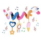 Kinderwagen Spielzeug,Aktivität Hänge Spirale Spielzeug,Baby Activity Spirale Spielzeug,Spirale Autositz-Spielzeug für Kinderbett,Autositz,Babyschale,Neugeborenes Plüsch Reisespielzeug für Baby 0-12 M