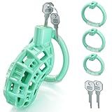Leichtgewicht Peniskäfig Keuschheitskäfig Sexspielzeug Männer Chastity Cage - Penis Käfig Sex Spielzeug für Paare mit 3 Penisring, Atmungsaktiv Hohldesign Sissy Cock Cages für SM Bondage Gay Sex Toys