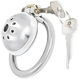 Keuschheitskäfig Herren Metall Käfig Ø 3,1 cm, Cockring Ø 5,4 cm 130 g Silber Chastity Cage mit Schloss & Schlüssel Penis Käfig Small für Männer Alltag & Kontrolle extrem FOPS N43