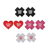 CHIC DIARY 4 Paar Nippelpads Set Kreuz/Herz Nipple Cover Up Selbstklebend Nippleabdeckung Brustwarzen Einweg Aufkleber Damen