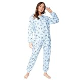 Disney Stitch Onesie Damen Kuschelig, Stitch Pyjama Onesie Erwachsene mit Kapuze S bis XL - Lilo und Stitch Geschenke (Blau Stitch, XL)