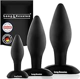 Long.Session® Analplug Set aus hautfreundlichem Silikon für Frauen und Männer in drei Größen Ø2,8cm Ø4,0cm Ø4,5cm