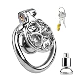 Herzförmiger Topfdeckel Keuschheitskäfig Herren Sexspielzeug Set mit Negative Urin Tablett, Penis Käfig Keuschheit Trainer, Unsichtbares Schloss Chastity Cage Fetisch Sex Toy & zubehör (50mm)